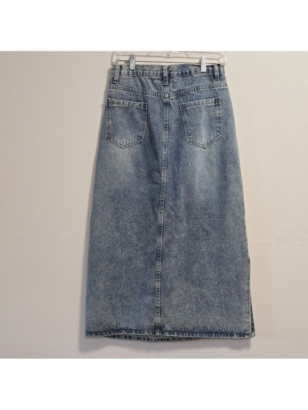 Oak +"Fort High Waist Vintage Wash Denim Midi Skirt Size 30 - Picture 5 of 7